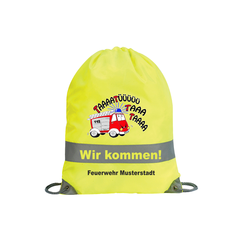 Der leuchtende Feuerwehr-Turnbeutel